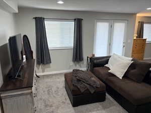 View of carpeted living room