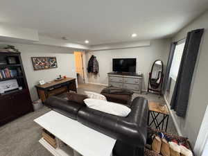 View of carpeted living room