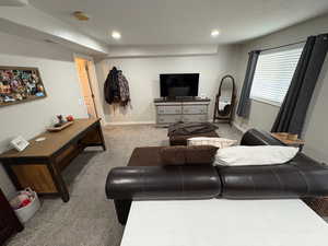 View of carpeted living room