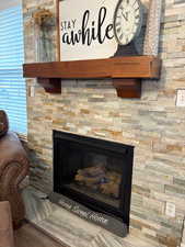 Room details featuring a fireplace