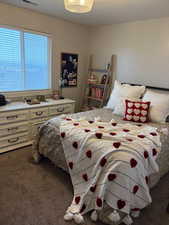 Bedroom with carpet floors