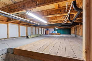 Basement with hardwood / wood-style floors