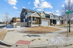 View of front of home with a garage