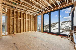 Miscellaneous room with a mountain view