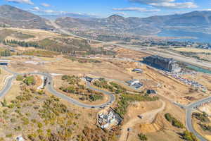 Drone / aerial view with a mountain view