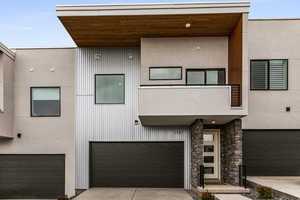 Contemporary house with a garage