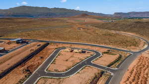 Bird's eye view with a mountain view