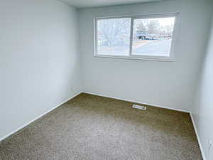 Carpeted empty room featuring a wealth of natural light