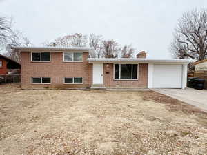 Split level home with a garage