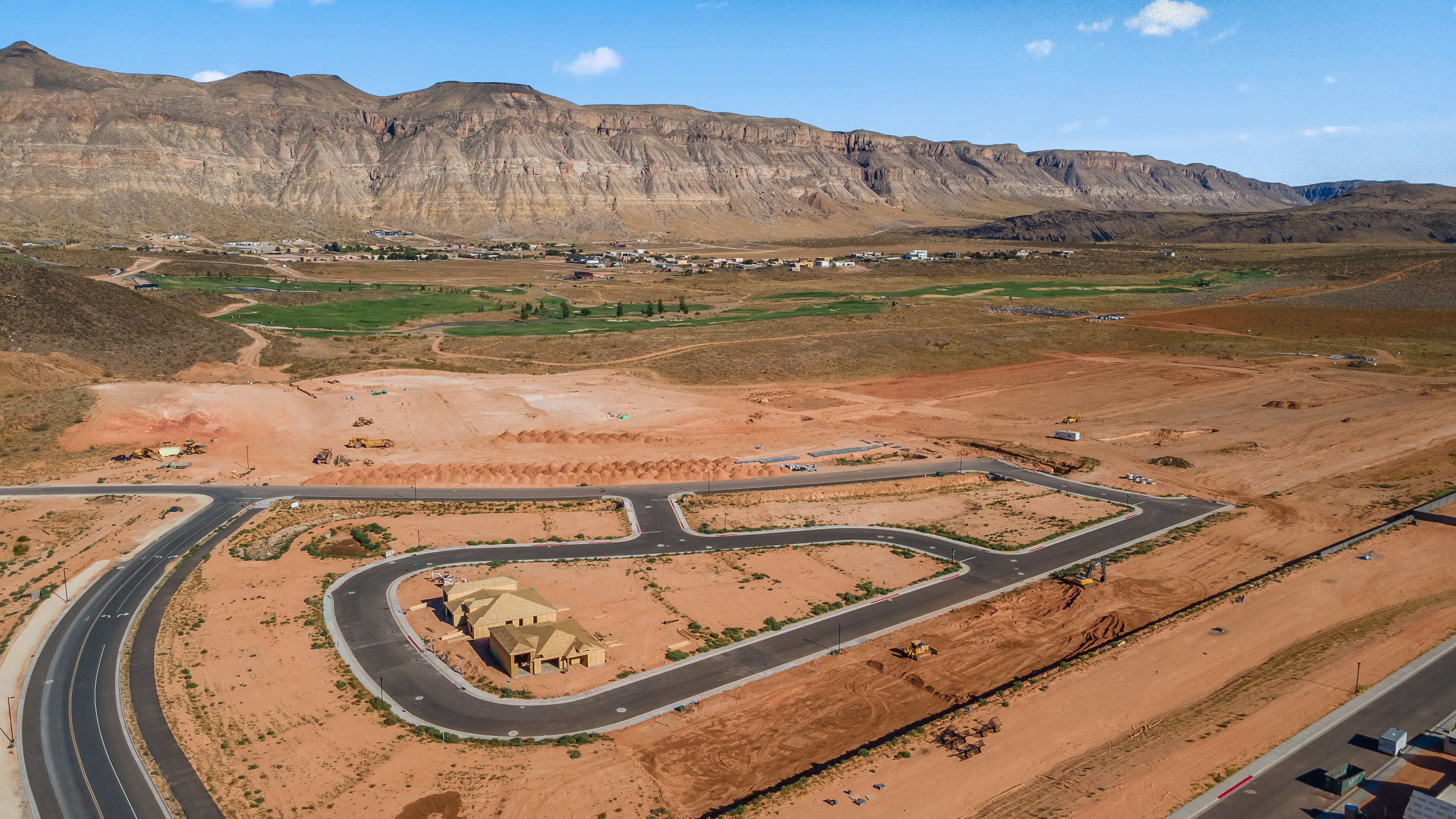 Drone / aerial view with a mountain view