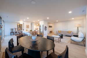 Dining area featuring light hardwood / wood-style flooring