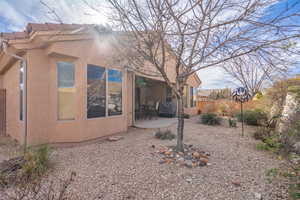 View of home's exterior featuring a patio area