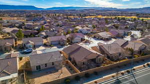 Drone / aerial view with a mountain view