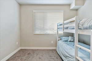 Carpeted bedroom with multiple windows