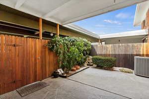 View of patio featuring central AC unit