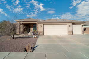 View of front facade with a garage