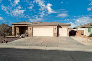 View of front of home featuring a garage