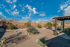 View of yard with a mountain view