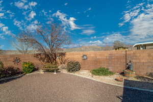 View of yard with a mountain view