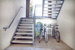 Stairway with concrete floors