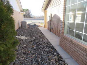 View of home's exterior with central air condition unit