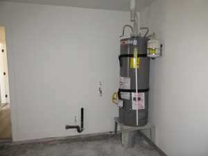 Utilities with strapped water heater