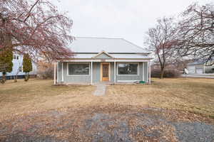 View of front of home with a front yard