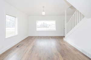 Interior space featuring wood-type flooring