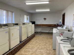 Laundry area with separate washer and dryer