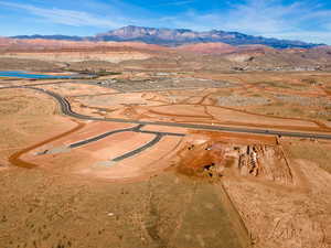 Aerial view with a mountain view