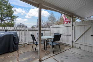 Enclosed private patio.