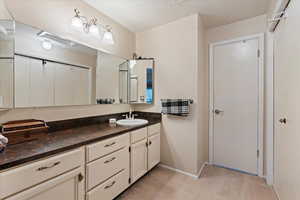 Master bath area leading to large soaking tub.