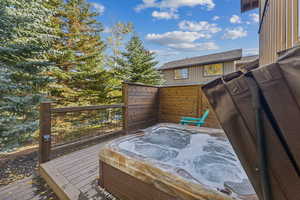 Deck with a hot tub