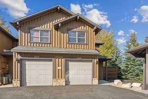 View of front of home featuring a garage