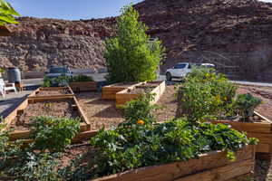 View of yard with a mountain view