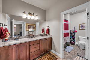 Bathroom with vanity and toilet