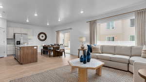 Living room featuring light hardwood / wood-style floors