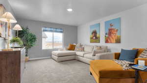 View of carpeted living room