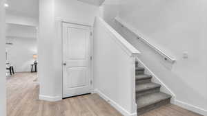 Stairs with wood-type flooring