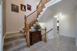 Stairway with tile floors