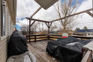 Wooden terrace with grilling area