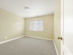 View of carpeted spare room