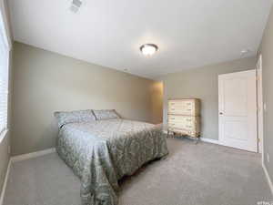 Bedroom with carpet