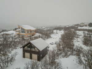 View of snowy aerial view