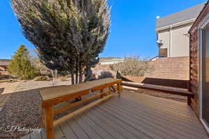 View of wooden deck