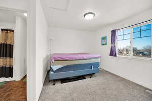 Bedroom with carpet floors