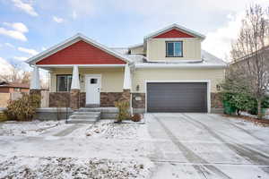 Craftsman inspired home with a garage