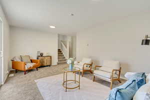 View of carpeted living room