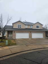 Front facade with a garage