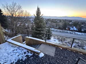 Stairs leading to the lower portion of the bak yard.